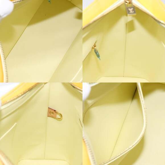 LOUIS VUITTON Monogram Vernis Houston Hand Bag Lime Yellow M91055 - Picture 12 of 13